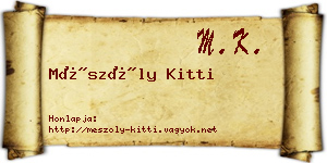 Mészöly Kitti névjegykártya